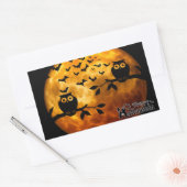 Creepy Owls, Vampire Bats and Halloween Moon Rechthoekige Sticker (Envelop)