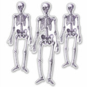 Creepy Paarse Skeletten Halloween Party Decor Sticker (Voorkant)