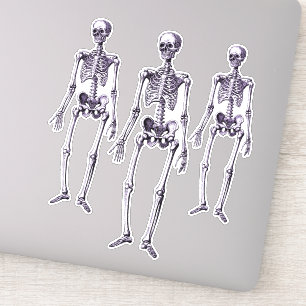 Creepy Paarse Skeletten Halloween Party Decor Sticker