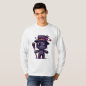 Creepy paarse voodoo pop ontwerp t-shirt (Voorkant volledig)