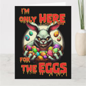 Creepy paashaas met kleurrijke paaseieren bedankkaart (Voorkant)