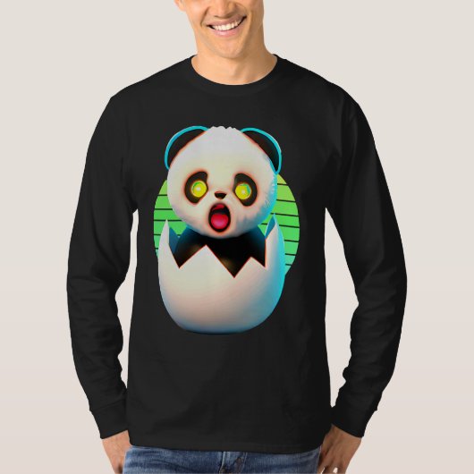 Creepy Panda hatches from egg T-shirt (Voorkant)