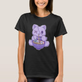 Creepy Pastel Gothic Cat Eten Halloween Ramen Nood T-shirt (Voorkant)