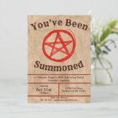 Creepy  Pentagram HallIoween Kaart (Staand voorkant)