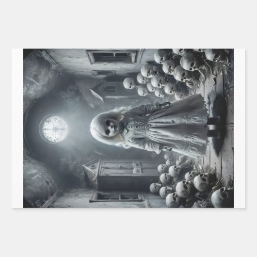 Creepy Phantom Doll Trio - Decoupage - Inpakpapier Vel (Voorkant)