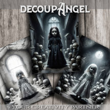 Creepy Phantom Doll Trio - Decoupage -