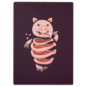 Creepy Pig Ironic Horror Klembord (Achterkant)
