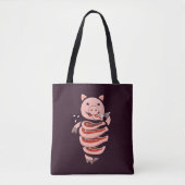 Creepy Pig Ironic Horror Tote Bag (Voorkant)