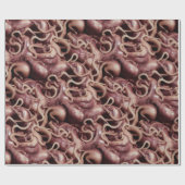 Creepy Pink Alien Slimy Tentacle and Vines Cadeaupapier (Vlak)