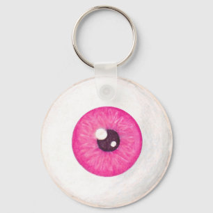 Creepy Pink Eyeball Sleutelhanger