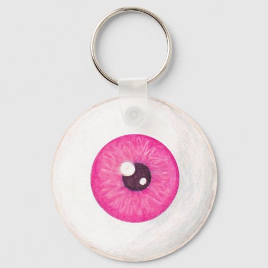 Creepy Pink Eyeball Sleutelhanger (Voorkant)