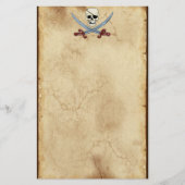 Creepy Pirate Skull & Crossed Cutlasses Briefpapier (Voorkant)