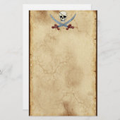 Creepy Pirate Skull & Crossed Cutlasses Briefpapier (Voorkant / Achterkant)