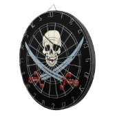 Creepy Pirate Skull & Crossed Cutlasses Dartbord (Voorkant Rechts)