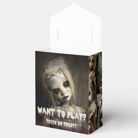 Creepy Playmate Spooky Bezit Doll Halloween Bedankdoosjes (Geopend)