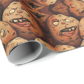 Creepy Potatoes Black Halloween Cadeaupapier (Rol Hoek)