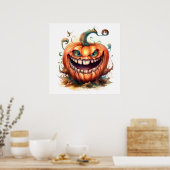Creepy Pumpkin Art Poster (Keuken)