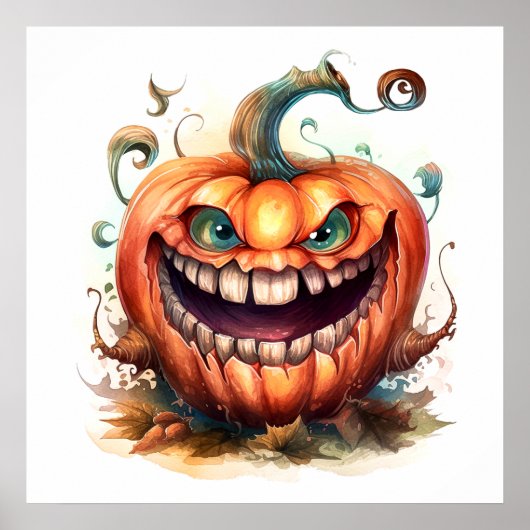 Creepy Pumpkin Art Poster (Voorkant)