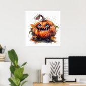 Creepy Pumpkin Art Poster (Thuiskantoor)