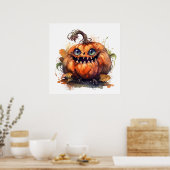 Creepy Pumpkin Art Poster (Keuken)