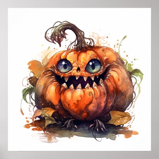 Creepy Pumpkin Art Poster (Voorkant)