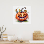 Creepy Pumpkin Art Poster (Keuken)