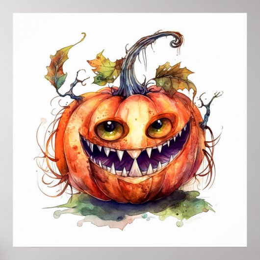 Creepy Pumpkin Art Poster (Voorkant)