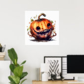 Creepy Pumpkin Art Poster (Thuiskantoor)
