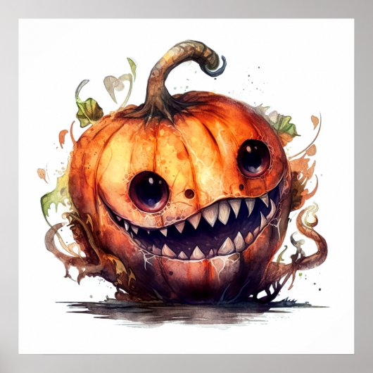 Creepy Pumpkin Art Poster (Voorkant)
