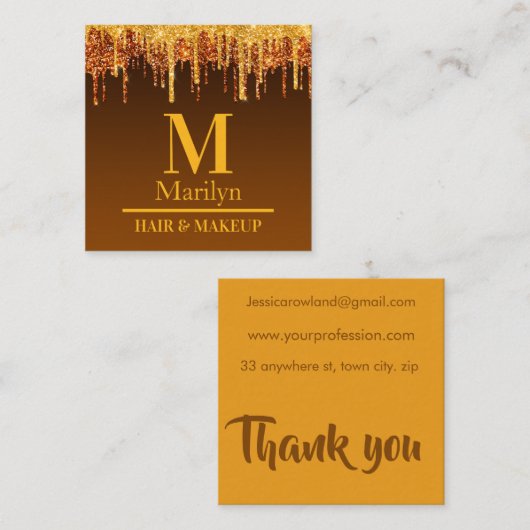 CREEPY PUMPKIN HALLOEEN VIERKANTE VISITEKAARTJE (Voorkant / Achterkant)