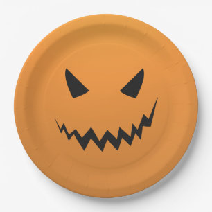 Creepy Pumpkin Halloween Party Paper Borden Papieren Bordje