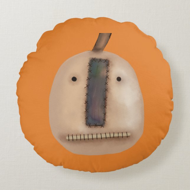 Creepy Pumpkin | Halloween Rond Kussen (Voorkant)