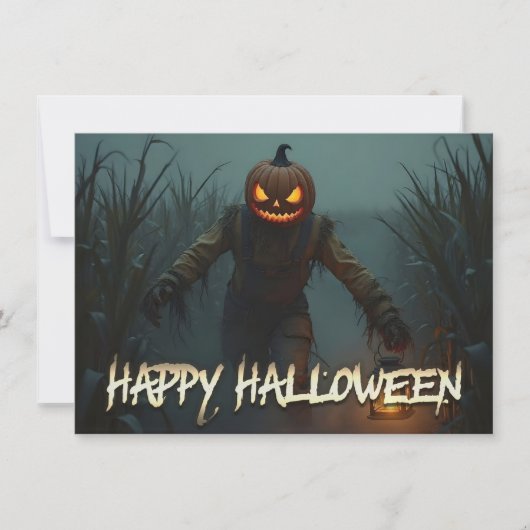 Creepy Pumpkin Head Halloween Scene (Voorkant)