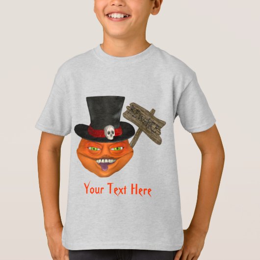 Creepy Pumpkin Head Halloween T-shirt (Voorkant)