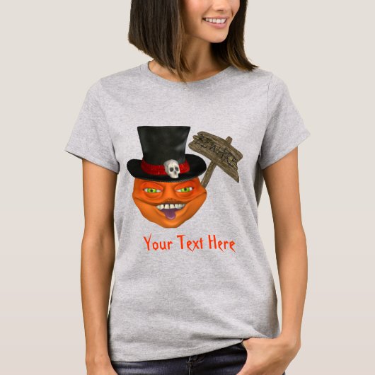 Creepy Pumpkin Head Halloween T-shirt (Voorkant)
