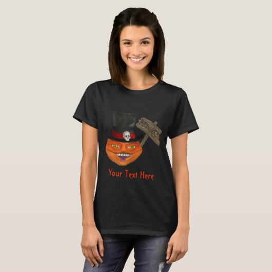 Creepy Pumpkin Head Halloween T-shirt (Voorkant volledig)