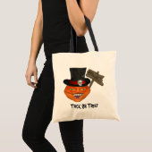 Creepy Pumpkin Head Halloween Tote Bag (Voorkant (product))