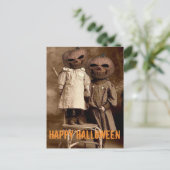 Creepy Pumpkin Head Kinder Halloween Briefkaart (Staand voorkant)