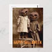 Creepy Pumpkin Head Kinder Halloween Briefkaart (Voorkant / Achterkant)