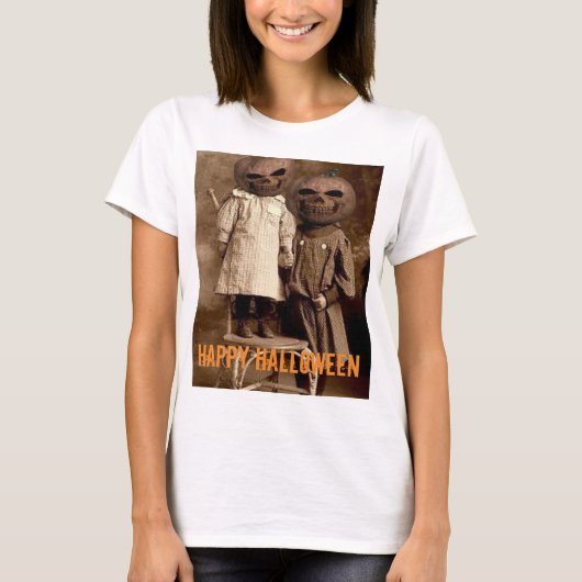 Creepy Pumpkin Head Kinder Halloween T-shirt (Voorkant)