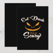 Creepy Pumpkin Monster Halloween Feestdagenkaart (Voorkant / Achterkant)