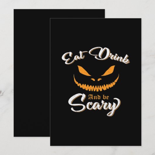 Creepy Pumpkin Monster Halloween Feestdagenkaart (Voorkant / Achterkant)