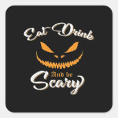 Creepy Pumpkin Monster Halloween Vierkante Sticker (Voorkant)