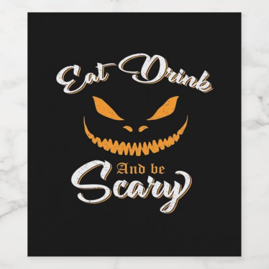 Creepy Pumpkin Monster Halloween Wijn Etiket (Enkel label)