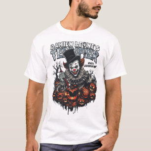 Creepy Pumpkin Scary Halloween Illustratie Kunst T-shirt