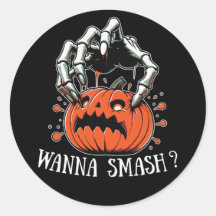 Creepy Pumpkin "Wil je Smash?" Sticker
