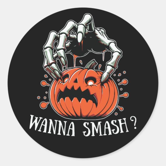 Creepy Pumpkin "Wil je Smash?" Sticker (Voorkant)