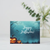 Creepy Pumpkins beroemd gemaakt door Night Hallowe Briefkaart (Staand voorkant)