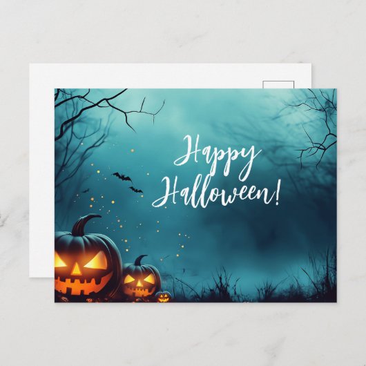 Creepy Pumpkins beroemd gemaakt door Night Hallowe Briefkaart (Voorkant / Achterkant)