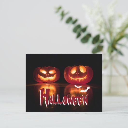 Creepy Pumpkins Halloween Briefkaart (Staand voorkant)